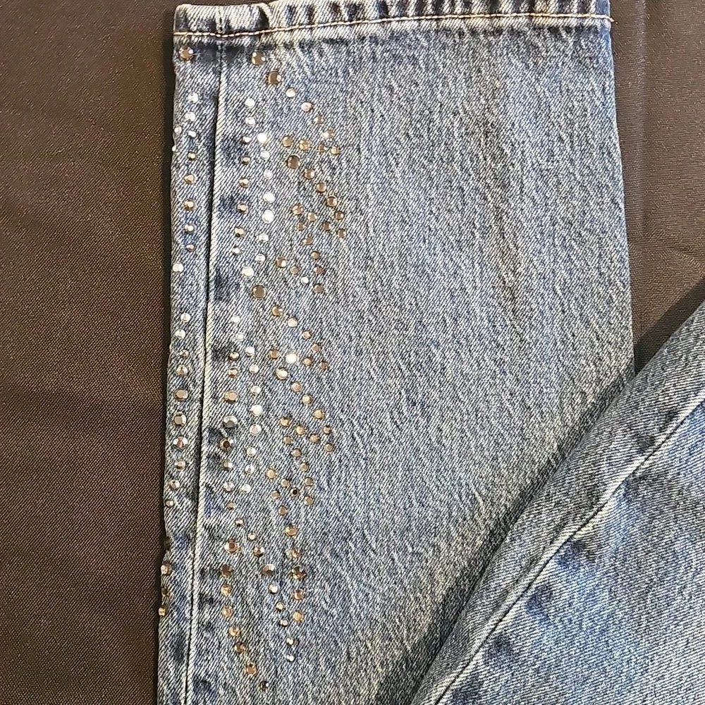 Levi's 501 Curve Jeans Studded Rhinestone Detail Straight Leg W28 L30